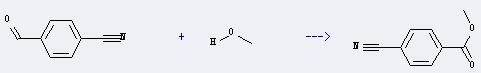4-Cyanobenzaldehyde can react with methanol to get 4-cyano-benzoic acid methyl ester